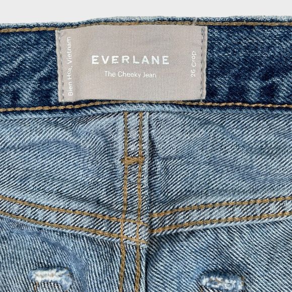 EVERLANE The Cheeky Jean Crop Distressed Blue Jeans Women's Size 26 - Picture 11 of 12